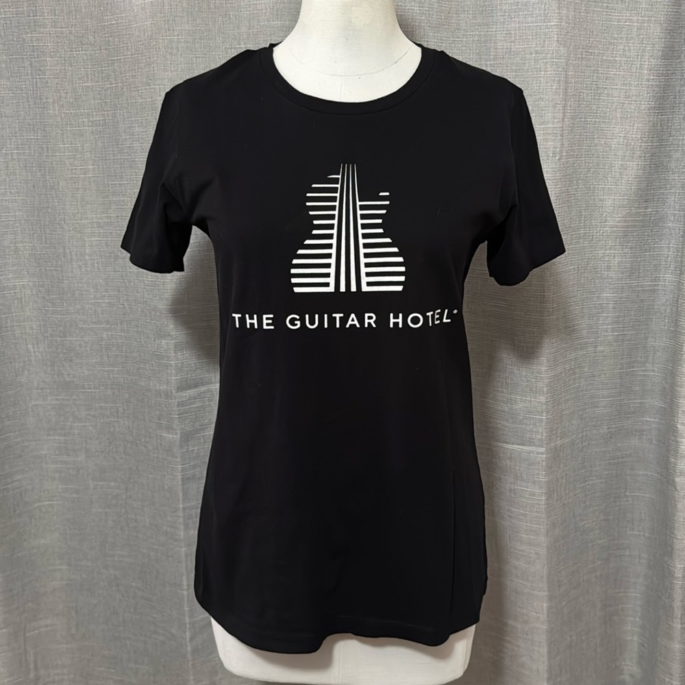 Hard Rock Hollywood FL-Limited Edition-Wmns Tee-Black/White Guitar Logo/Cotton